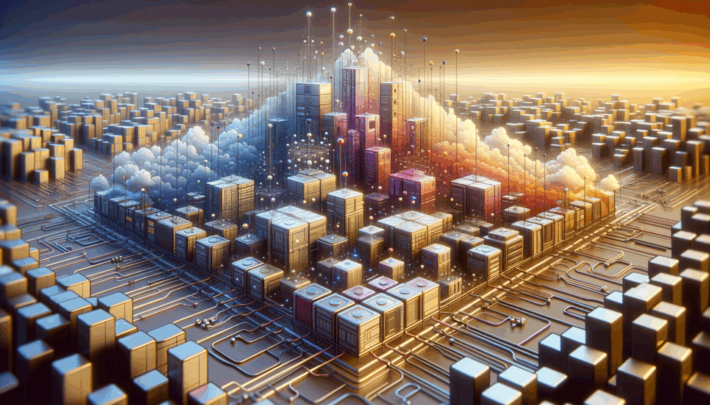 An abstract representation of a digital landscape showcasing a modular