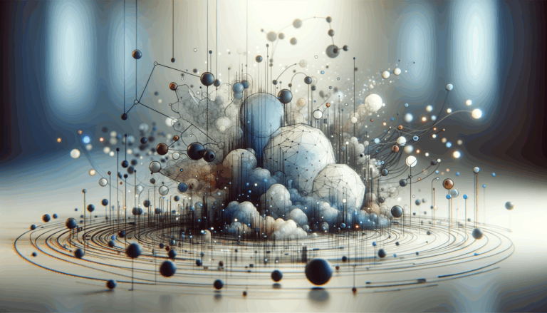 An abstract representation of a digital landscape filled with interconnected nodes and data streams