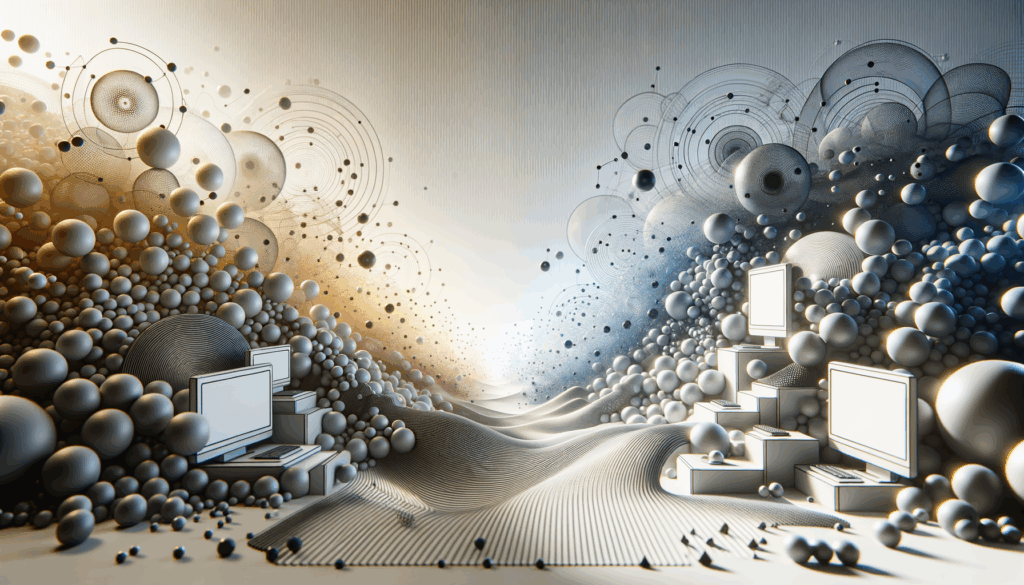 An abstract representation of a digital landscape filled with interconnected nodes and pathways