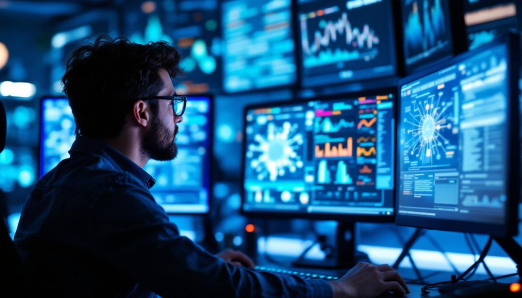 A photograph of a person engaged in deep learning research
