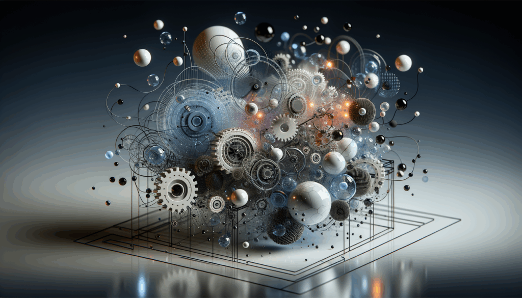 An abstract representation of interconnected neural networks and language patterns