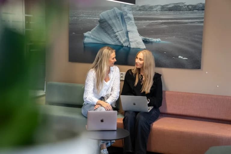 A photograph of our colleagues Julia and Sylvia.